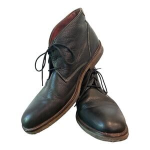 Johnston‎ Murphy Mens 11.5 25-2021 Copeland Chukka Boots Black Sheepskin Leather